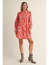 Load image into Gallery viewer, Riley Fall Floral Dress - Orange