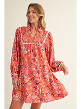 Load image into Gallery viewer, Riley Fall Floral Dress - Orange