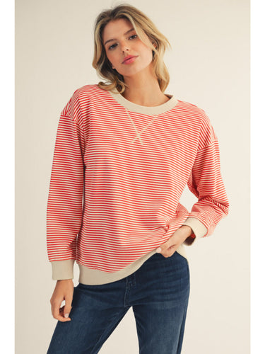 Vera Striped Top - Red