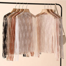 Load image into Gallery viewer, Veronica White Mesh Blouse - Long Sleeve Lace Top