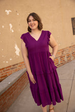 Load image into Gallery viewer, Virginia Midi Dress - Violet *Curvy*