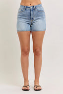 Judy Blue HW Medium Wash Slim Shorts