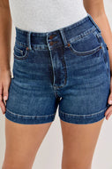 Judy Blue HW Double Button Tummy Control Slim Shorts