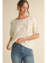 Load image into Gallery viewer, Sloan Crochet Knit Top - Ivory