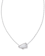 Load image into Gallery viewer, Kendra Scott Cheer Silver Short Pendant Necklace in White Mother-of-Pearl