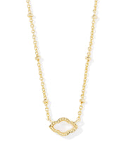 Load image into Gallery viewer, Kendra Scott Mini Abbie Gold Satellite Short Pendant Necklace in Ivory Mother of Pearl