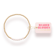 Load image into Gallery viewer, Beaded Blondes Sophia Pearl Bracelet in Gold: Extended 7.25 inch