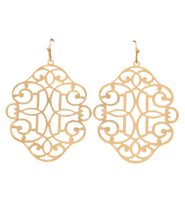 Load image into Gallery viewer, Quatrefoil Dangle Earrings - Gold