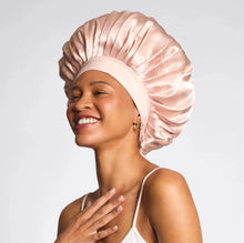 Load image into Gallery viewer, Kitsch Adjustable Oversized Satin Bonnet - Blush