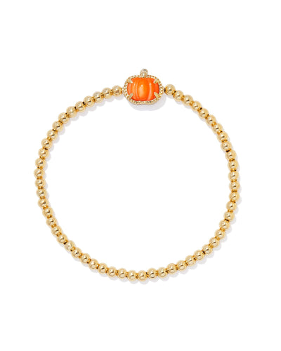 Kendra Scott Pumpkin Gold Stretch Bracelet in Orange Mother-of-Pearl