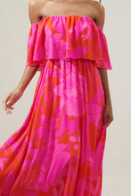 Load image into Gallery viewer, Tropics Off The Shoulder Maxi Dress - Fuchsia