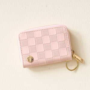 The Darling Effect Zip-Around Wallet - Blush Check