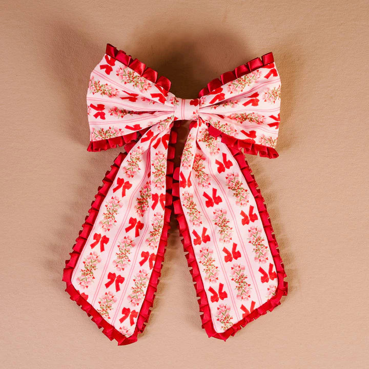 The Darling Effect Fancy Frills Hair Bow - Oh So Merry