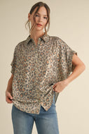 Leopard Button Up Top