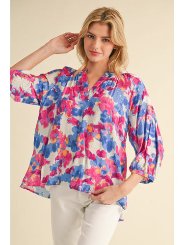 Whimsical Watercolor Floral Top