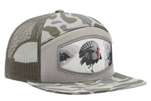 Load image into Gallery viewer, Turkey Woven Patch Old School Camo Hat.: OS Green Camo