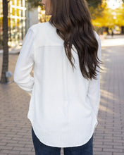 Load image into Gallery viewer, Grace &amp; Lace Favorite Button Up Top - White