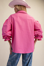 Load image into Gallery viewer, 3/4 Sleeves Button Down Top - Fuchsia