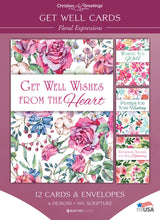 Load image into Gallery viewer, Christian Greetings Boxed Cards - Get Well - Floral Expressions