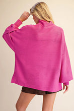 Load image into Gallery viewer, Carley Mock Neck Balloon Sleeve Top - Hot Pink