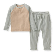 Burt's Bees Organic Thermal Boy Tee & Pants Set