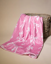 Load image into Gallery viewer, Hannah Bow Throw Blanket - Pink