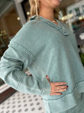 Load image into Gallery viewer, Asher Thermal Knit Pullover - Faded Teal
