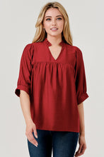 Load image into Gallery viewer, Devon V-Neck Top - Brick *Regular &amp; Curvy*