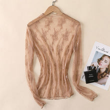 Load image into Gallery viewer, Veronica White Mesh Blouse - Long Sleeve Lace Top