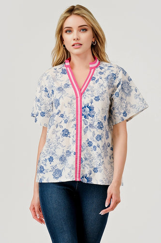 Penny Floral Toile Top