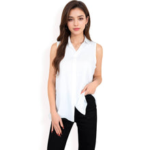 Load image into Gallery viewer, Sleeveless Button Top -White