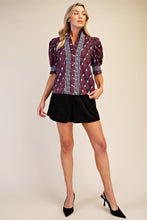 Load image into Gallery viewer, Mindy Button Down Blouse - Burgundy