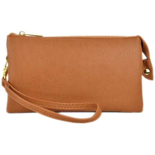 3 Compartment Crossbody/Wristlet- Camel