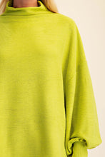 Load image into Gallery viewer, Carley Mock Neck Balloon Sleeve Top - Lime Green