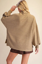Load image into Gallery viewer, Carley Mock Neck Balloon Sleeve Top - Taupe
