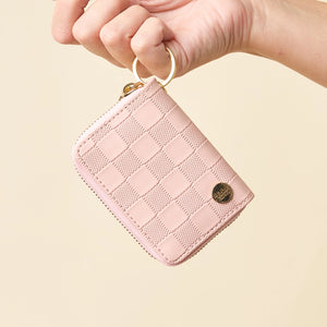 The Darling Effect Zip-Around Wallet - Blush Check