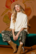 Load image into Gallery viewer, Mock Neck Dolman Sleeve Sweater Top - Cream