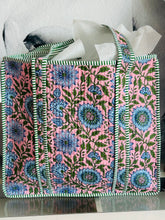 Load image into Gallery viewer, Quilted Floral Large Tote Bag