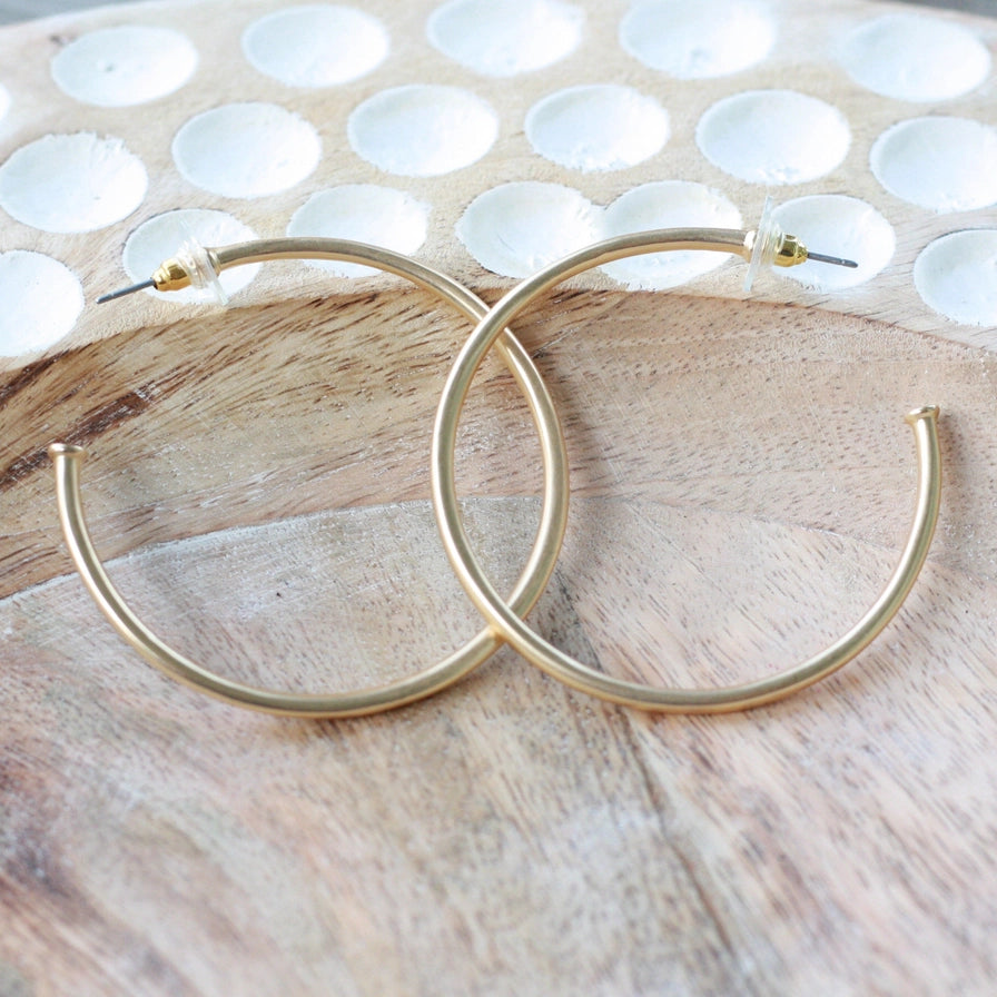 Pierce + Hide Skinny Everyday Gold Hoop Earrings - Medium