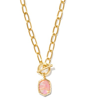 Load image into Gallery viewer, Kendra Scott Daphne Gold Chain Necklace in Light Pink Iridescent Abalone