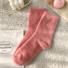 Load image into Gallery viewer, Plush Bow Socks - Light Pink
