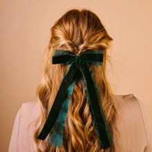 Load image into Gallery viewer, The Darling Effect Velvet Luxe Layered Hair Bow - Green