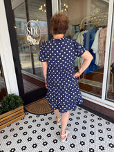 Load image into Gallery viewer, Beasley Dot Ruffle Dress - Navy