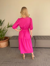 Load image into Gallery viewer, Lydia Tiered Midi Dress - Pink