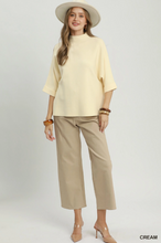 Load image into Gallery viewer, Mock Neck Dolman Sleeve Sweater Top - Cream