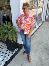 Load image into Gallery viewer, Lilly Leopard Button Up Top - Orange