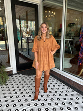 Load image into Gallery viewer, Sweet As Pie Eyelet Dress - Camel