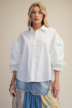 Load image into Gallery viewer, 3/4 Sleeves Button Down Top - White