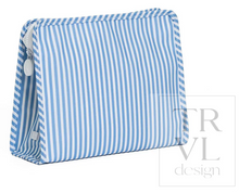 Load image into Gallery viewer, TRVL Design - Roadie Large Zip Pouch - Pimlico Stripe Chambray