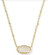 Kendra Scott Tiger Striped Elisa Short Pendant Necklace - Natural Mother of Pearl